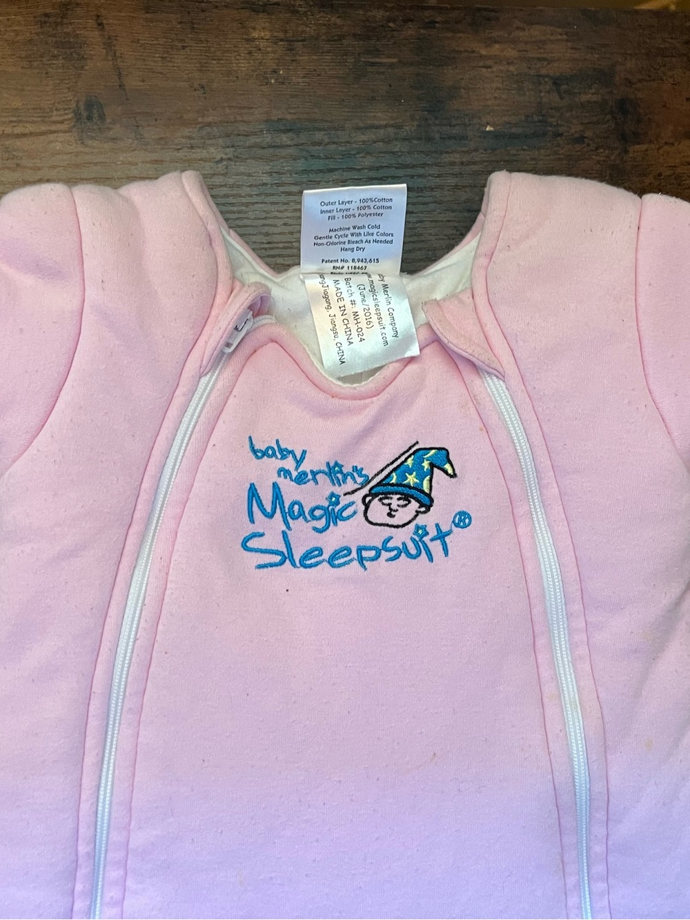 Baby Merlin’s Magic Sleepsuit - Pink Cotton - Size small- 3-6 months - 12-18lbs